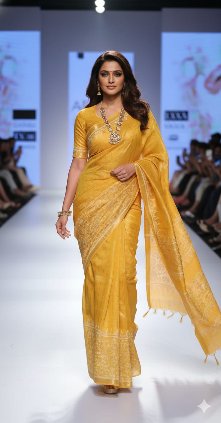 Beautifully Crafted katan silk Mix saree