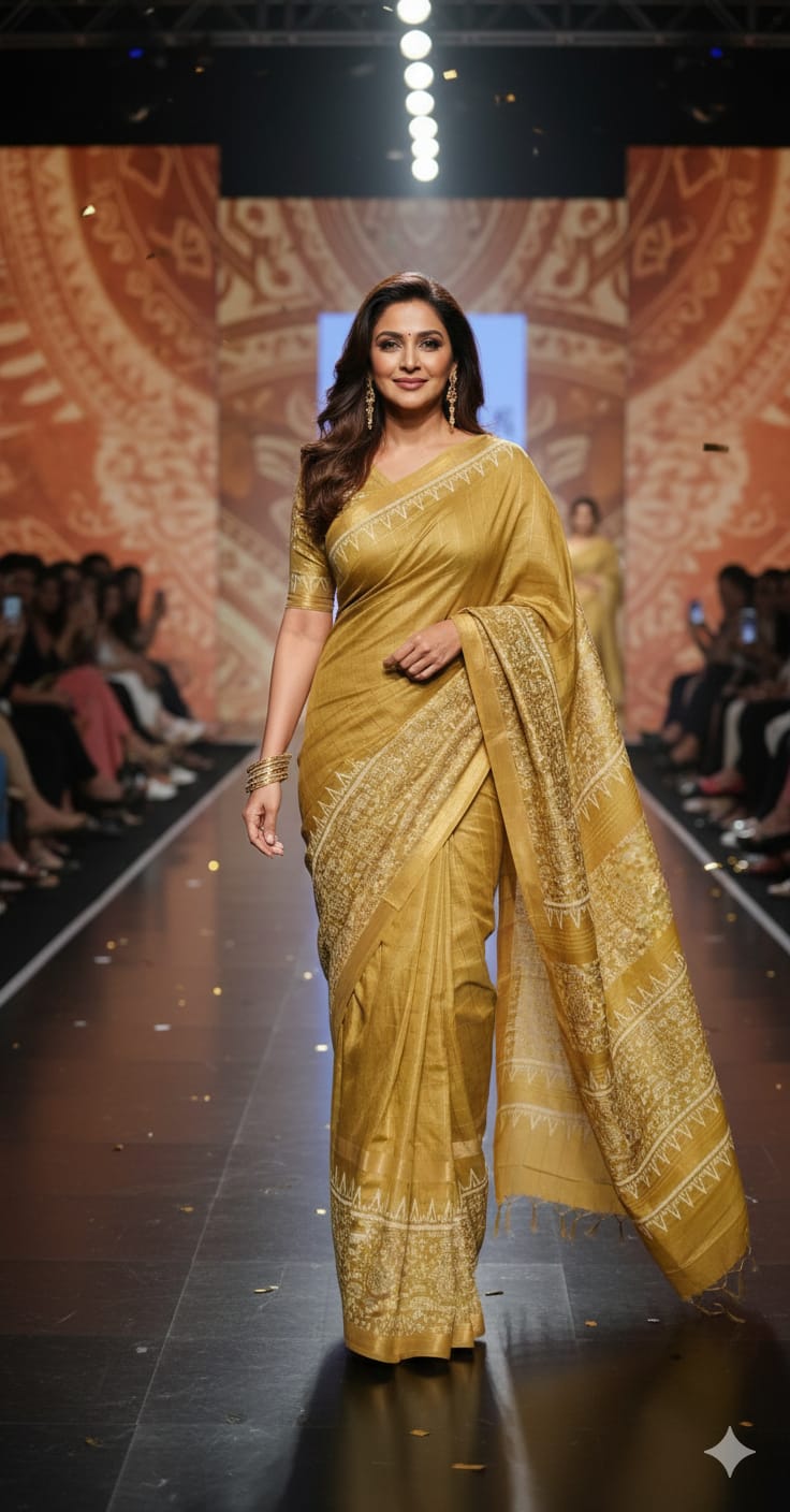 Beautifully Crafted katan silk Mix saree