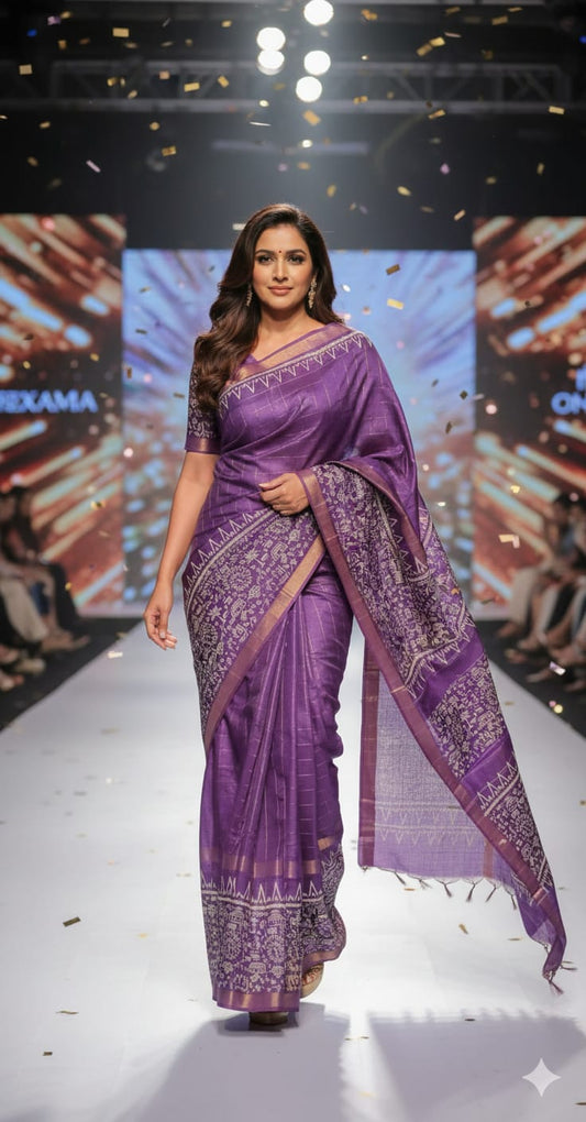 Beautifully Crafted katan silk Mix saree