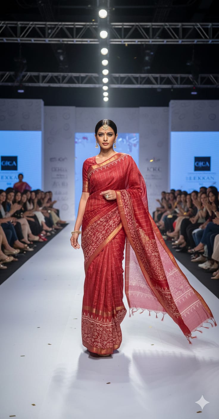 Beautifully Crafted katan silk Mix saree