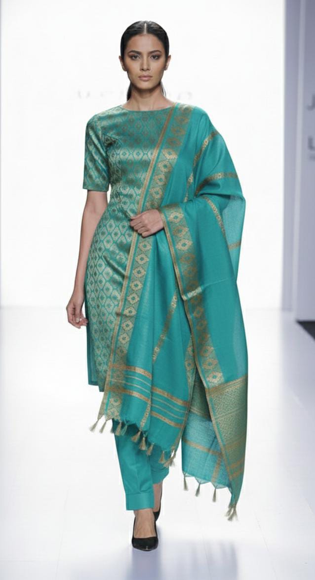Katan semi silk suit