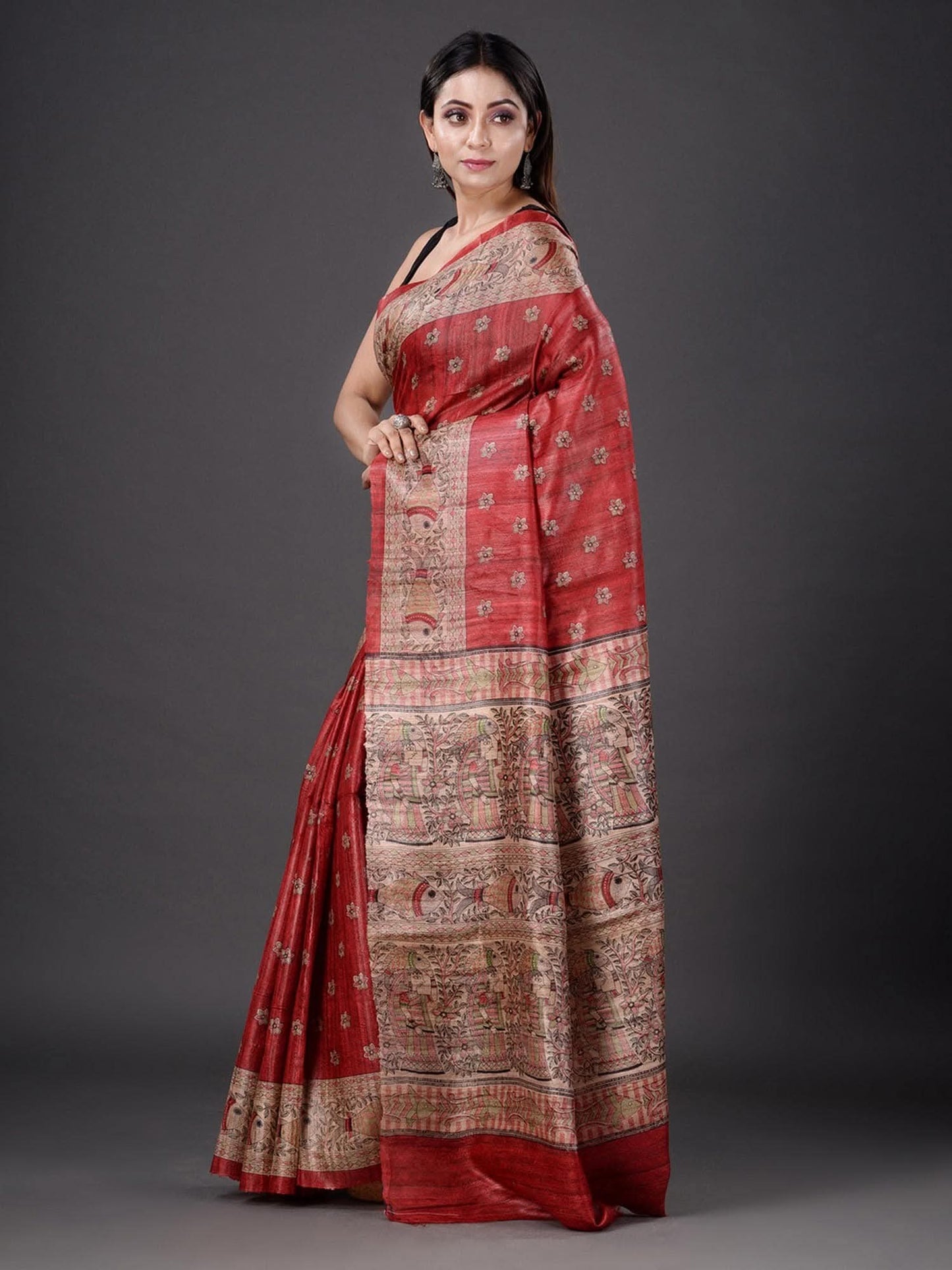 Tassar silk saree