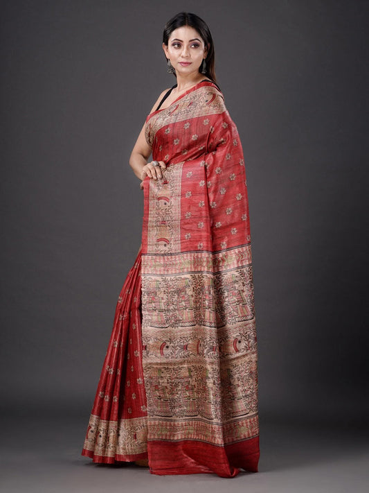 Tassar silk saree