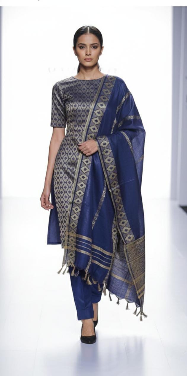 Katan semi silk suit