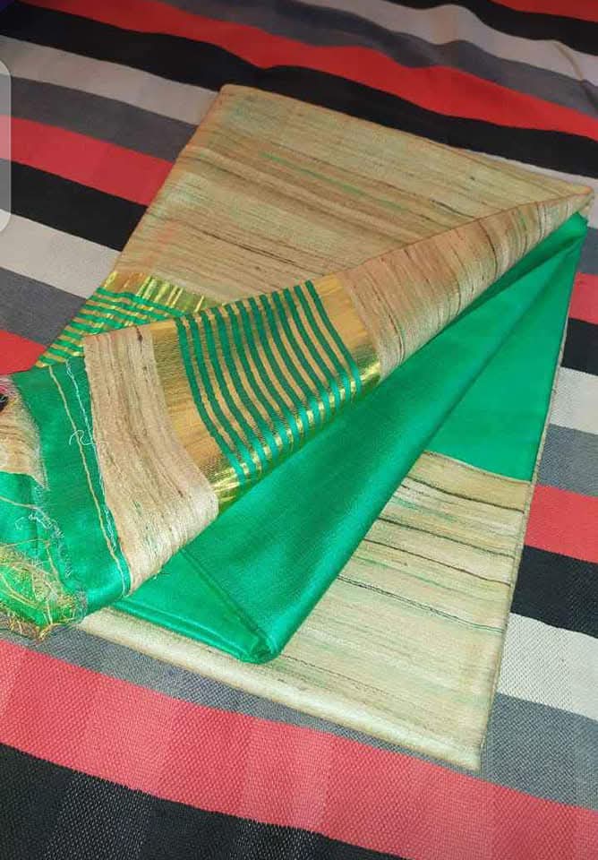 Pure Tassar gheecha silk saree