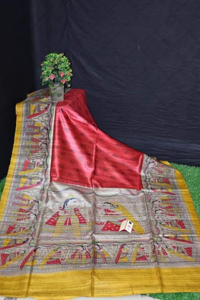 Tassar gheecha silk saree