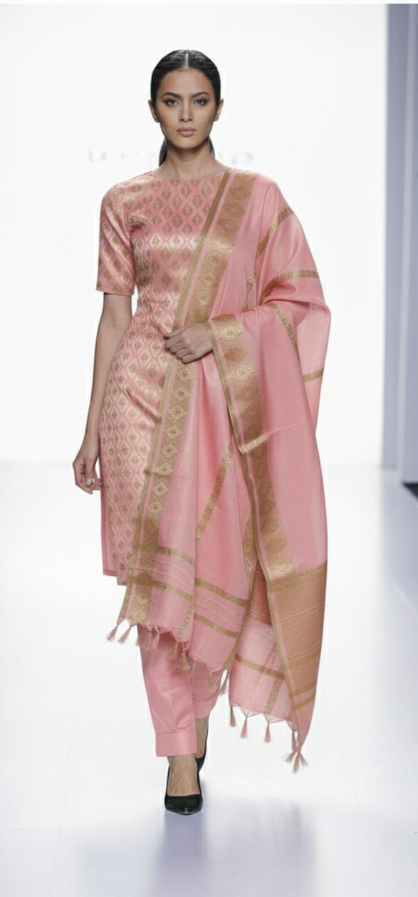 Katan semi silk suit