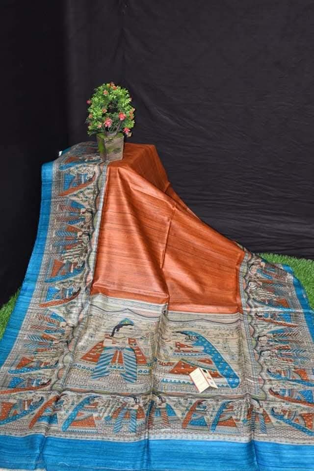 Tassar gheecha silk saree