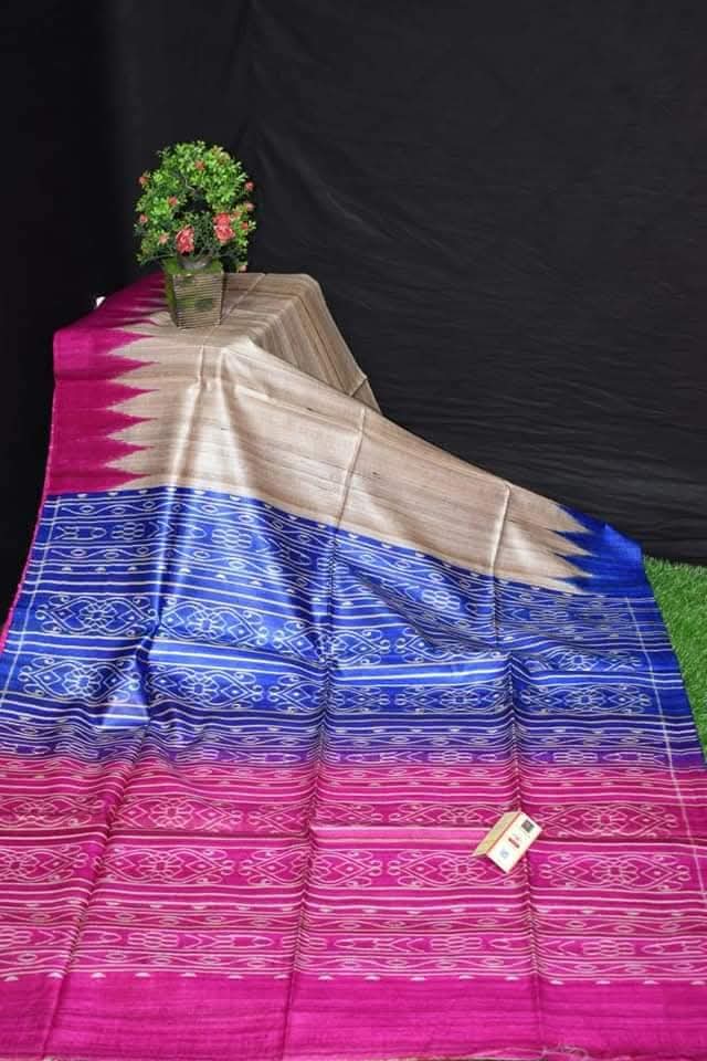 Tassar gheecha silk saree