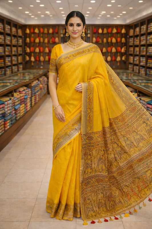 Madhubani print saree