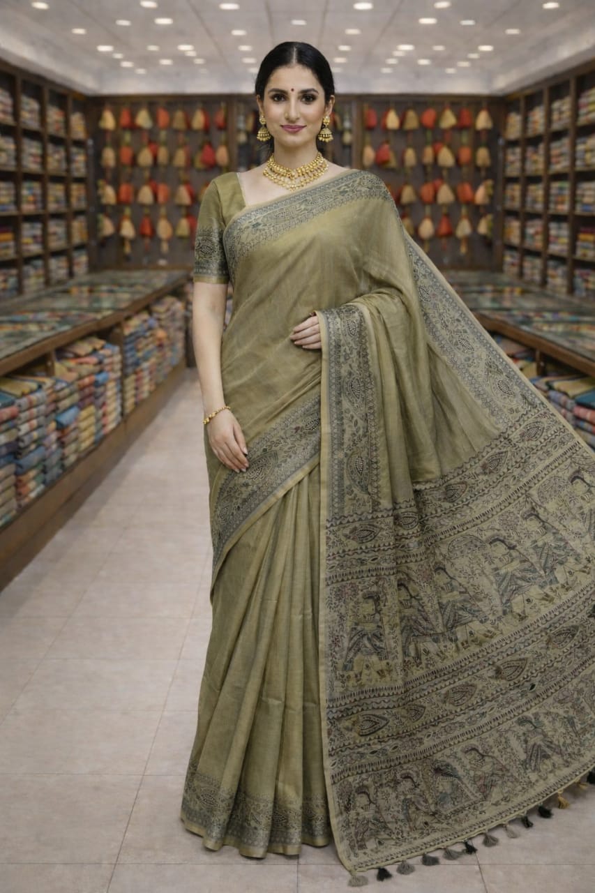 Madhubani print saree